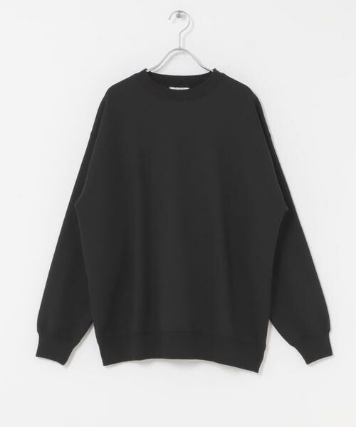 URBAN RESEARCH DOORS/アーバンリサーチ ドアーズ ワッフルフリースクルーネックプルオーバー ブラック M