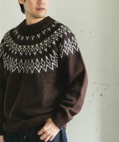 URBAN RESEARCH DOORS / アーバンリサーチ ドアーズ ニット・セーター | 求心柄モックネックニット