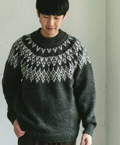 URBAN RESEARCH DOORS / アーバンリサーチ ドアーズ ニット・セーター | 求心柄モックネックニット