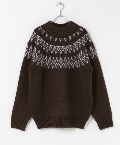 URBAN RESEARCH DOORS / アーバンリサーチ ドアーズ ニット・セーター | 求心柄モックネックニット | 詳細10