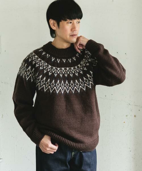 URBAN RESEARCH DOORS / アーバンリサーチ ドアーズ ニット・セーター | 求心柄モックネックニット | 詳細2