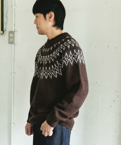 URBAN RESEARCH DOORS / アーバンリサーチ ドアーズ ニット・セーター | 求心柄モックネックニット | 詳細3