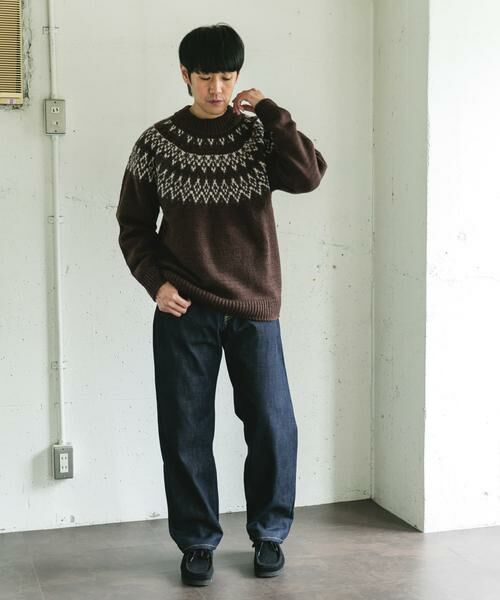 URBAN RESEARCH DOORS / アーバンリサーチ ドアーズ ニット・セーター | 求心柄モックネックニット | 詳細5