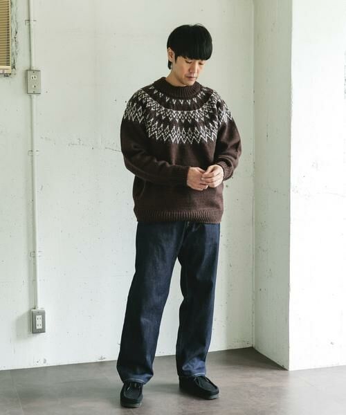 URBAN RESEARCH DOORS / アーバンリサーチ ドアーズ ニット・セーター | 求心柄モックネックニット | 詳細6