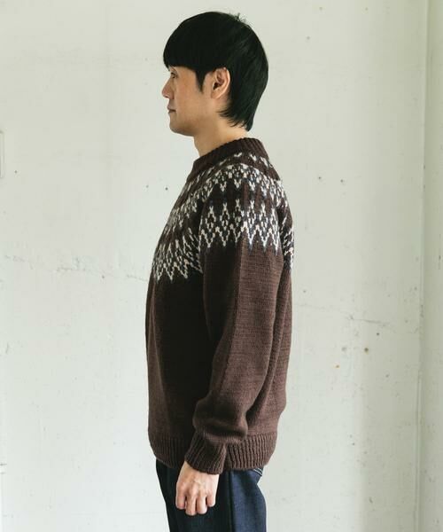 URBAN RESEARCH DOORS / アーバンリサーチ ドアーズ ニット・セーター | 求心柄モックネックニット | 詳細8