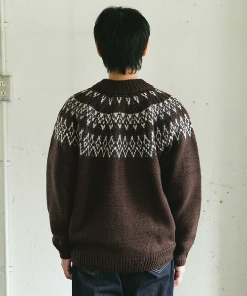 URBAN RESEARCH DOORS / アーバンリサーチ ドアーズ ニット・セーター | 求心柄モックネックニット | 詳細9