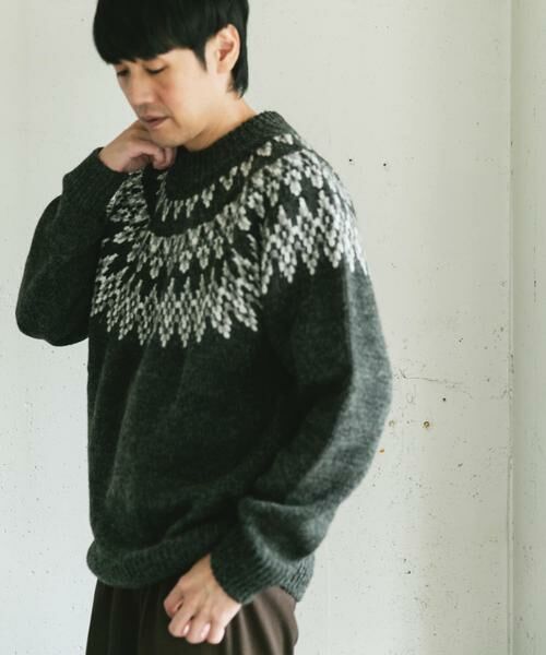 URBAN RESEARCH DOORS / アーバンリサーチ ドアーズ ニット・セーター | 求心柄モックネックニット | 詳細25