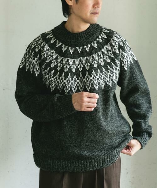 URBAN RESEARCH DOORS / アーバンリサーチ ドアーズ ニット・セーター | 求心柄モックネックニット | 詳細26