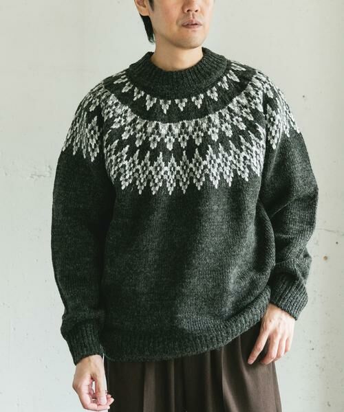 URBAN RESEARCH DOORS / アーバンリサーチ ドアーズ ニット・セーター | 求心柄モックネックニット | 詳細27