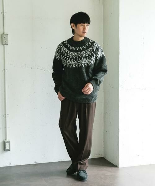 URBAN RESEARCH DOORS / アーバンリサーチ ドアーズ ニット・セーター | 求心柄モックネックニット | 詳細28