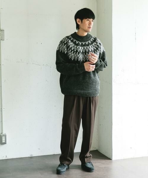 URBAN RESEARCH DOORS / アーバンリサーチ ドアーズ ニット・セーター | 求心柄モックネックニット | 詳細29