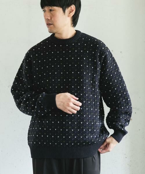 URBAN RESEARCH DOORS / アーバンリサーチ ドアーズ ニット・セーター | 変形バーズアイ クルーネックニット | 詳細2
