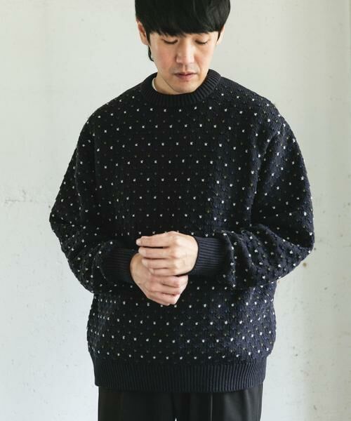 URBAN RESEARCH DOORS / アーバンリサーチ ドアーズ ニット・セーター | 変形バーズアイ クルーネックニット | 詳細3
