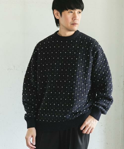 URBAN RESEARCH DOORS / アーバンリサーチ ドアーズ ニット・セーター | 変形バーズアイ クルーネックニット | 詳細4