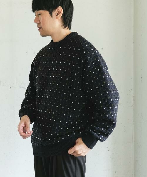 URBAN RESEARCH DOORS / アーバンリサーチ ドアーズ ニット・セーター | 変形バーズアイ クルーネックニット | 詳細5