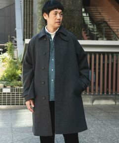 URBAN RESEARCH DOORS / アーバンリサーチ ドアーズ ステンカラーコート | ウールメルトンステンカラーコート