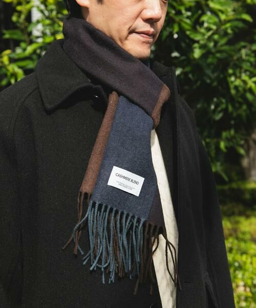 URBAN RESEARCH DOORS / アーバンリサーチ ドアーズ マフラー・ショール・スヌード・ストール | カシミヤブレンドパネルマフラー | 詳細4