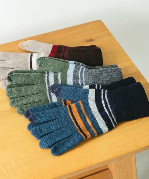 URBAN RESEARCH DOORS / アーバンリサーチ ドアーズ 手袋 | ボーダーニットグローブ(スマホ対応) | 詳細1