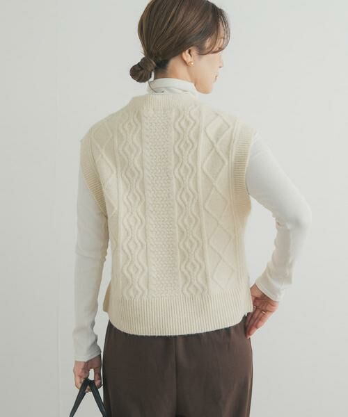 URBAN RESEARCH DOORS / アーバンリサーチ ドアーズ ベスト | ケーブル柄ニットベスト | 詳細4