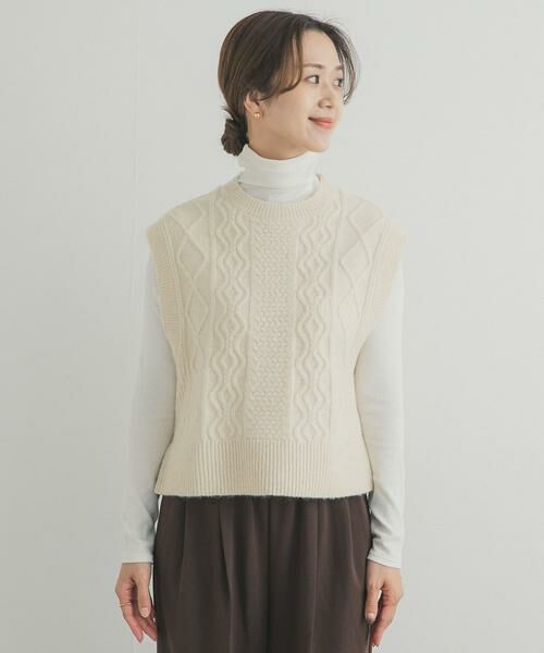 URBAN RESEARCH DOORS / アーバンリサーチ ドアーズ ベスト | ケーブル柄ニットベスト | 詳細8