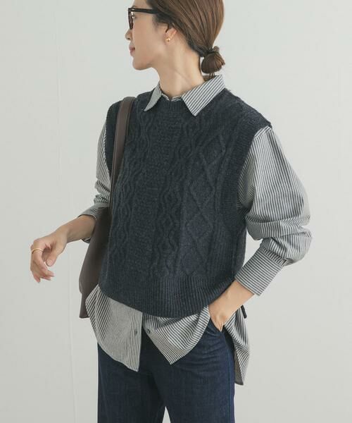 URBAN RESEARCH DOORS / アーバンリサーチ ドアーズ ベスト | ケーブル柄ニットベスト | 詳細13