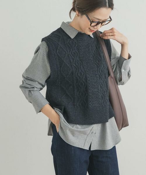 URBAN RESEARCH DOORS / アーバンリサーチ ドアーズ ベスト | ケーブル柄ニットベスト | 詳細15