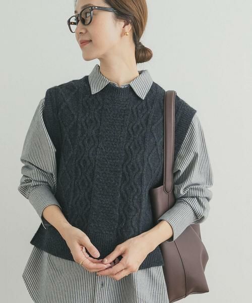 URBAN RESEARCH DOORS / アーバンリサーチ ドアーズ ベスト | ケーブル柄ニットベスト | 詳細16