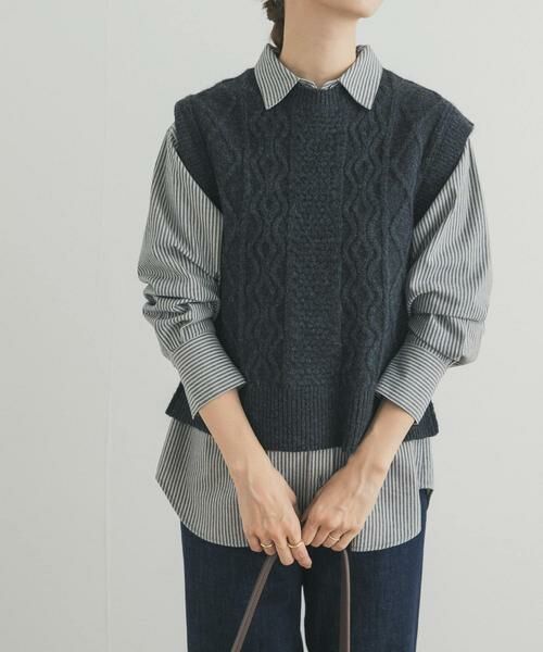 URBAN RESEARCH DOORS / アーバンリサーチ ドアーズ ベスト | ケーブル柄ニットベスト | 詳細17
