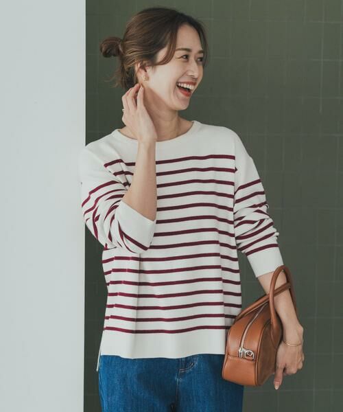 URBAN RESEARCH DOORS / アーバンリサーチ ドアーズ ニット・セーター | パネルボーダーKNIT | 詳細1