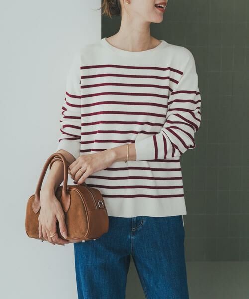 URBAN RESEARCH DOORS / アーバンリサーチ ドアーズ ニット・セーター | パネルボーダーKNIT | 詳細4