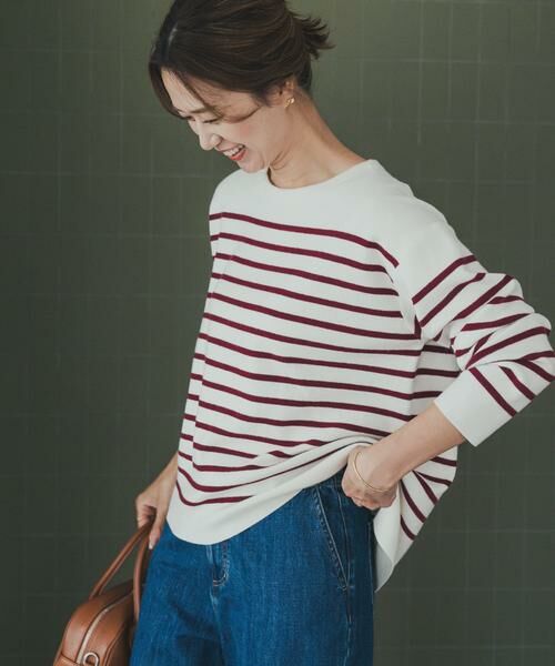 URBAN RESEARCH DOORS / アーバンリサーチ ドアーズ ニット・セーター | パネルボーダーKNIT | 詳細5