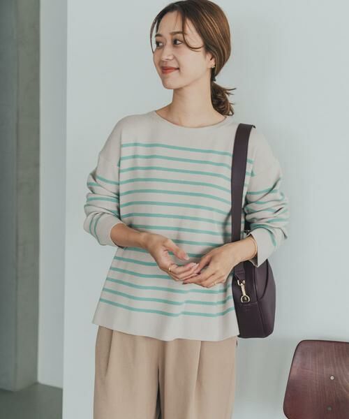 URBAN RESEARCH DOORS / アーバンリサーチ ドアーズ ニット・セーター | パネルボーダーKNIT | 詳細10