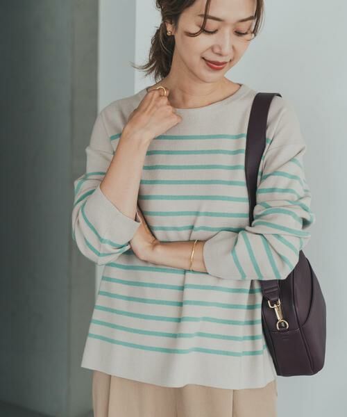 URBAN RESEARCH DOORS / アーバンリサーチ ドアーズ ニット・セーター | パネルボーダーKNIT | 詳細11