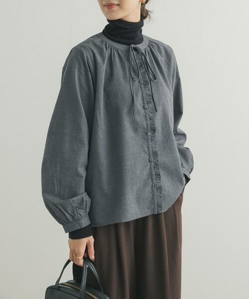 URBAN RESEARCH DOORS / アーバンリサーチ ドアーズ シャツ・ブラウス | 『蓄熱』フリルリボンブラウス | 詳細1