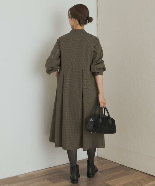 URBAN RESEARCH DOORS / アーバンリサーチ ドアーズ ワンピース | 『UR TECH』チェック柄バルーンスリーブワンピース | 詳細2