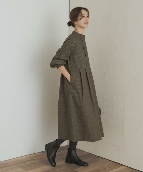 URBAN RESEARCH DOORS / アーバンリサーチ ドアーズ ワンピース | 『UR TECH』チェック柄バルーンスリーブワンピース | 詳細3