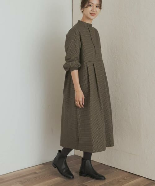 URBAN RESEARCH DOORS / アーバンリサーチ ドアーズ ワンピース | 『UR TECH』チェック柄バルーンスリーブワンピース | 詳細4