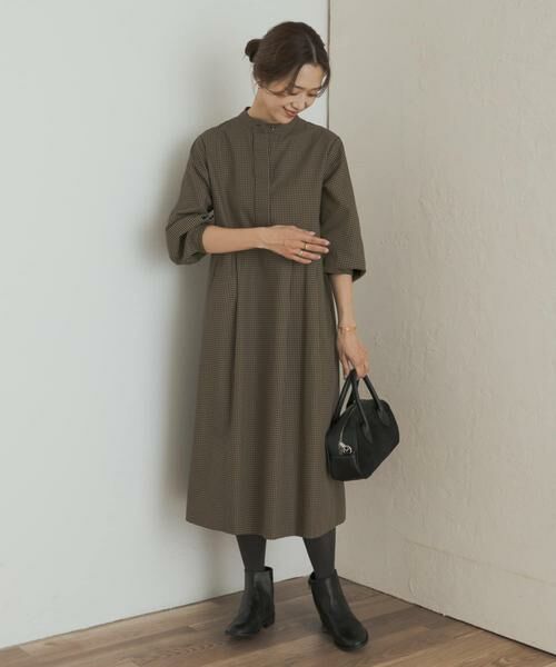 URBAN RESEARCH DOORS / アーバンリサーチ ドアーズ ワンピース | 『UR TECH』チェック柄バルーンスリーブワンピース | 詳細5