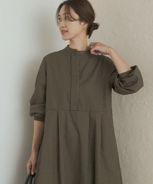 URBAN RESEARCH DOORS / アーバンリサーチ ドアーズ ワンピース | 『UR TECH』チェック柄バルーンスリーブワンピース | 詳細6