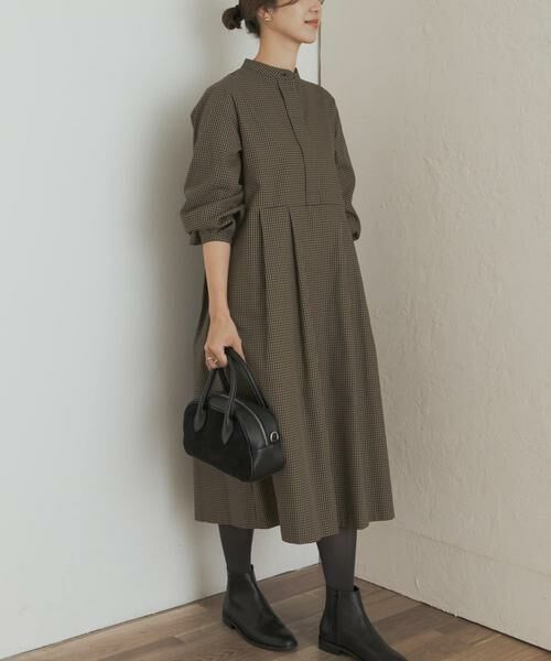 URBAN RESEARCH DOORS / アーバンリサーチ ドアーズ ワンピース | 『UR TECH』チェック柄バルーンスリーブワンピース | 詳細7