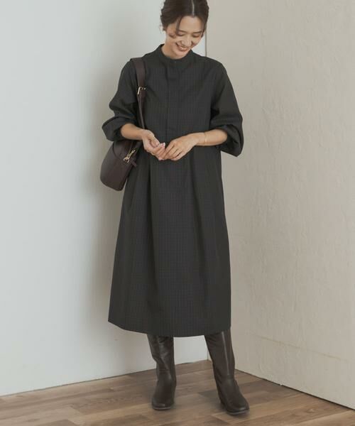 URBAN RESEARCH DOORS / アーバンリサーチ ドアーズ ワンピース | 『UR TECH』チェック柄バルーンスリーブワンピース | 詳細18