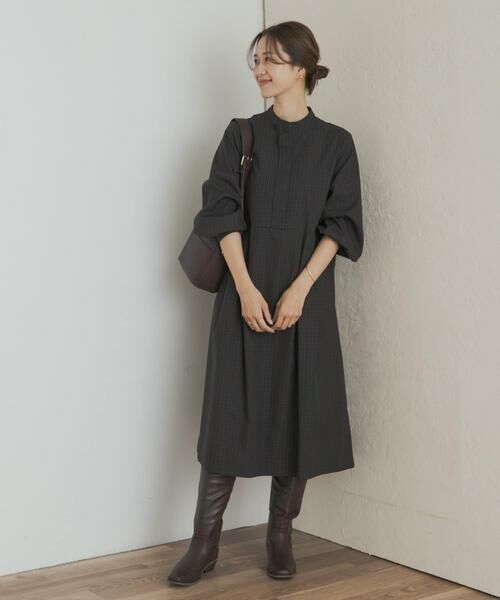 URBAN RESEARCH DOORS / アーバンリサーチ ドアーズ ワンピース | 『UR TECH』チェック柄バルーンスリーブワンピース | 詳細19