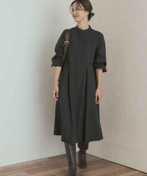 URBAN RESEARCH DOORS / アーバンリサーチ ドアーズ ワンピース | 『UR TECH』チェック柄バルーンスリーブワンピース | 詳細20