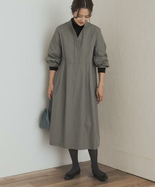 URBAN RESEARCH DOORS / アーバンリサーチ ドアーズ ワンピース | 『UR TECH』チェック柄バルーンスリーブワンピース | 詳細28