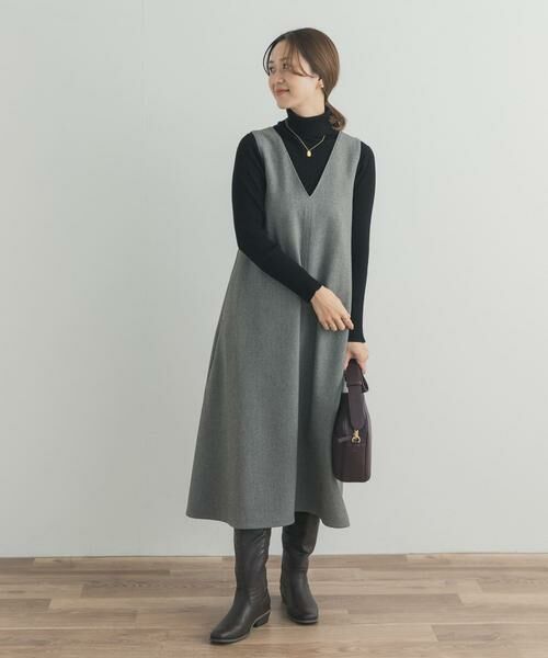 URBAN RESEARCH DOORS / アーバンリサーチ ドアーズ ワンピース | メランジBACKタックフレアジャンスカ | 詳細2