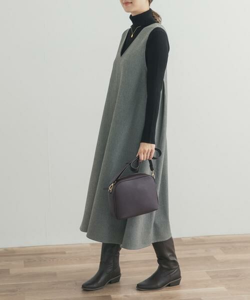 URBAN RESEARCH DOORS / アーバンリサーチ ドアーズ ワンピース | メランジBACKタックフレアジャンスカ | 詳細3