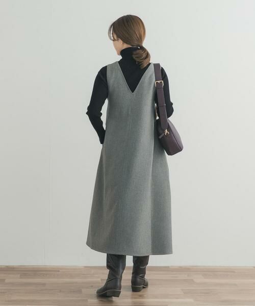 URBAN RESEARCH DOORS / アーバンリサーチ ドアーズ ワンピース | メランジBACKタックフレアジャンスカ | 詳細4