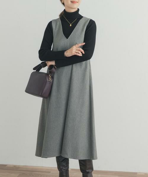 URBAN RESEARCH DOORS / アーバンリサーチ ドアーズ ワンピース | メランジBACKタックフレアジャンスカ | 詳細5