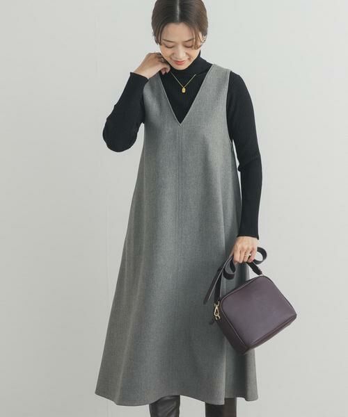 URBAN RESEARCH DOORS / アーバンリサーチ ドアーズ ワンピース | メランジBACKタックフレアジャンスカ | 詳細6