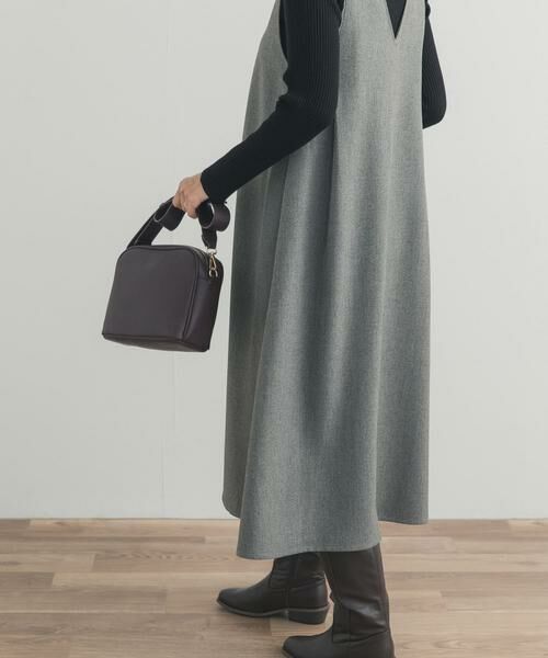 URBAN RESEARCH DOORS / アーバンリサーチ ドアーズ ワンピース | メランジBACKタックフレアジャンスカ | 詳細7